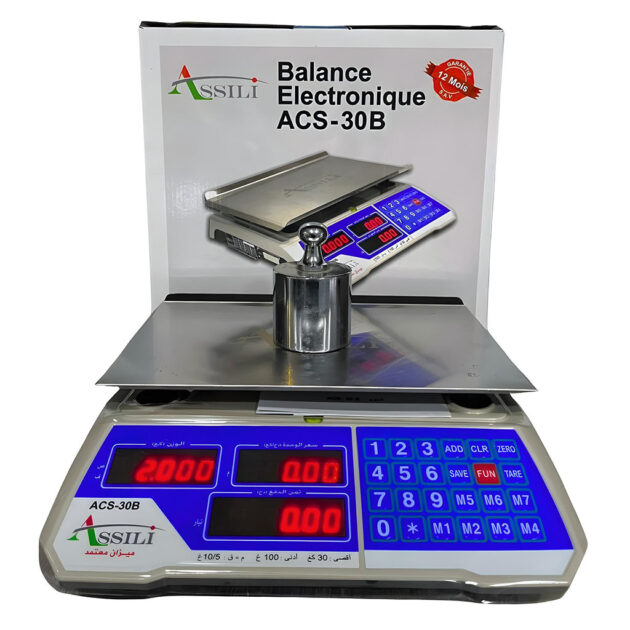 Balance Électronique ASSILI 30KG – Acier Inoxydable