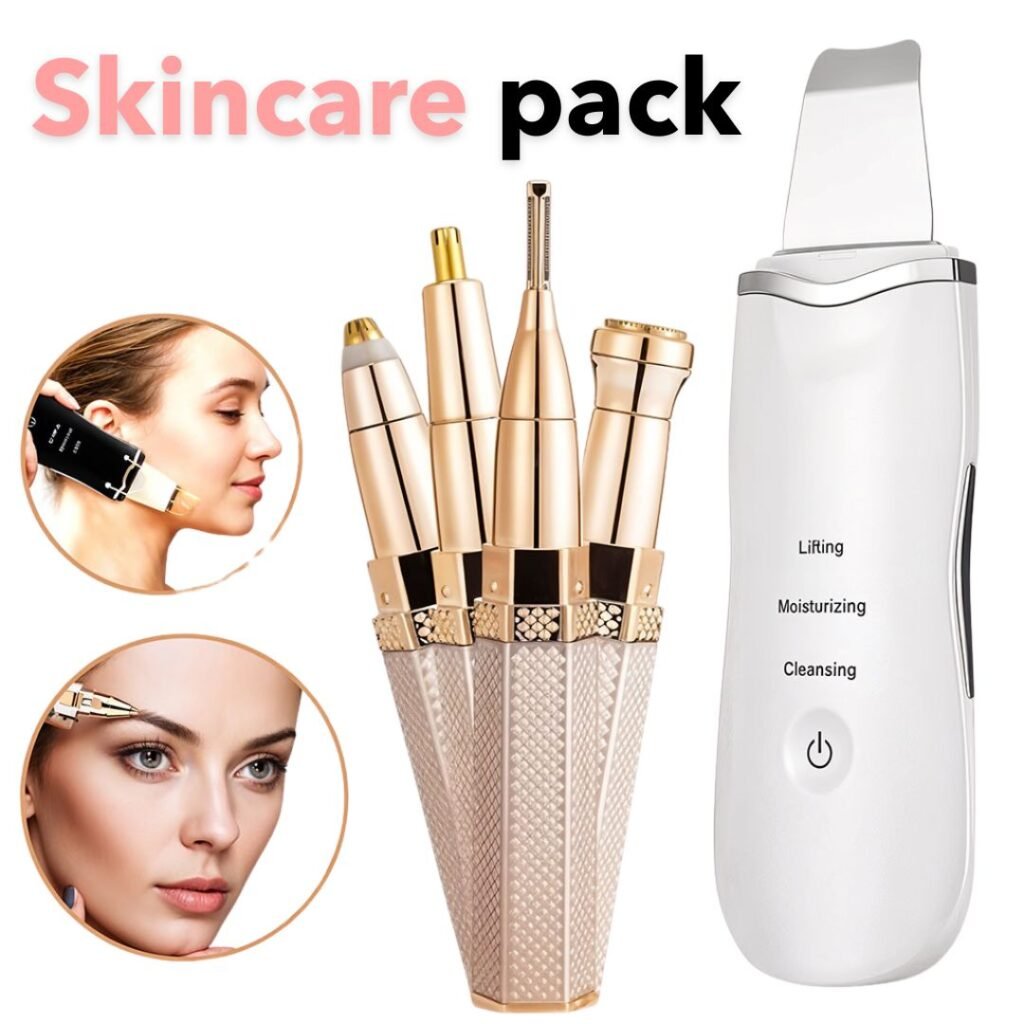 Pack Beauté 2-en-1 : Purificateur Ultrasonique & Rasoir 4-en-1