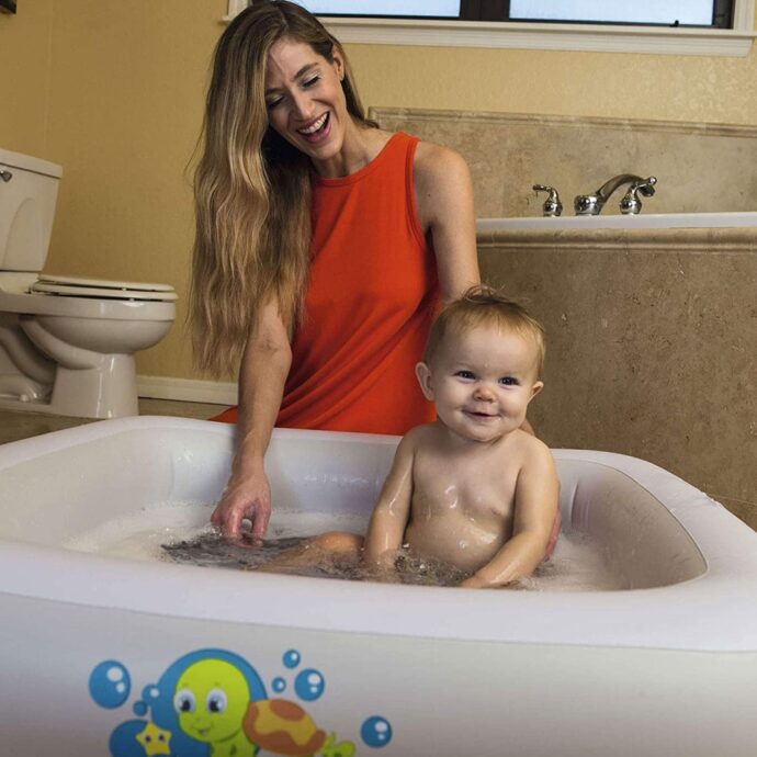 ⁦Baignoire Gonflable Carrée à Double Anneau Pour Bébé Bestway 51116⁩ - الصورة ⁦6⁩