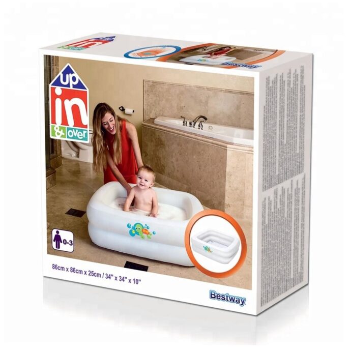 ⁦Baignoire Gonflable Carrée à Double Anneau Pour Bébé Bestway 51116⁩ - الصورة ⁦5⁩