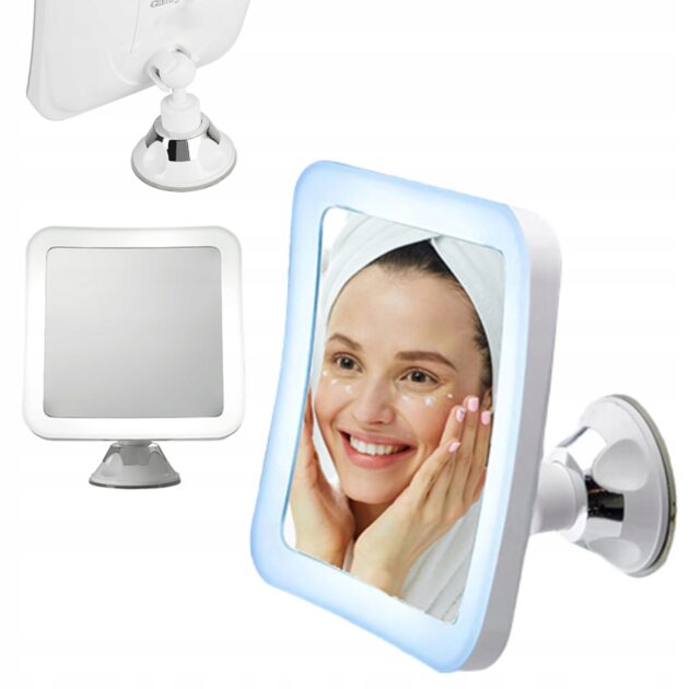 Miroir Rotatif LED Grossissant 5X ventouse 16 cm