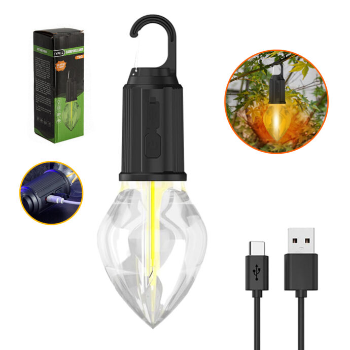 Lampes Rechargeables avec Crochet à Clip – 3 Modes d’Éclairage