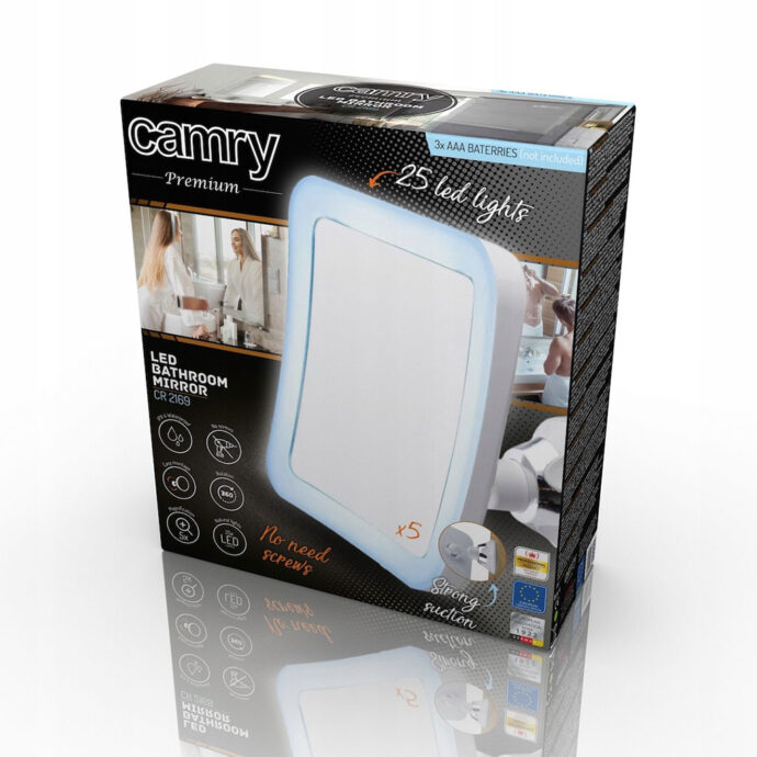 ⁦Miroir Rotatif LED Grossissant 5X ventouse 16 cm⁩ - الصورة ⁦4⁩