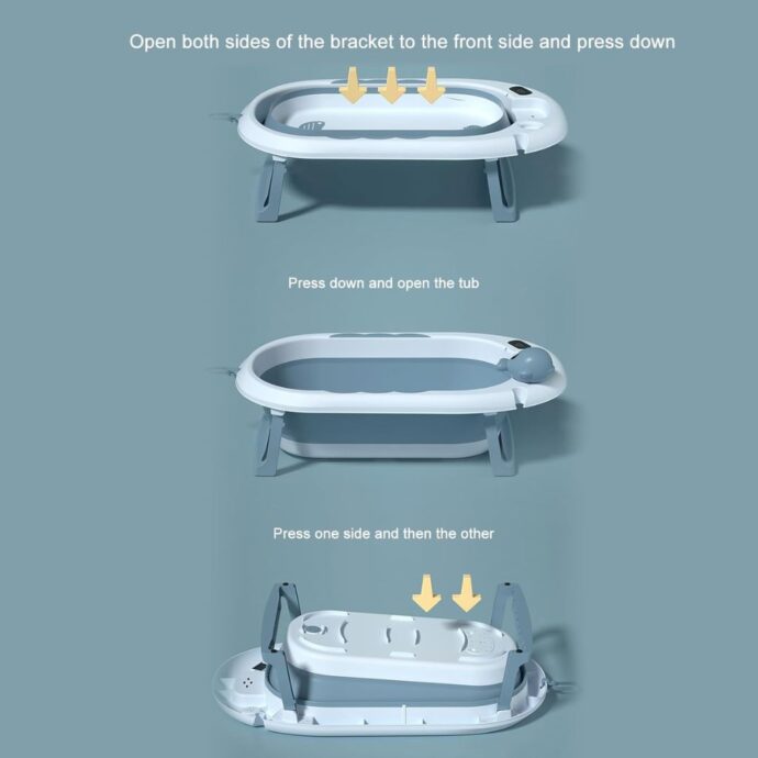 ⁦Baignoire Pliable Bébé avec Thermomètre⁩ - الصورة ⁦2⁩