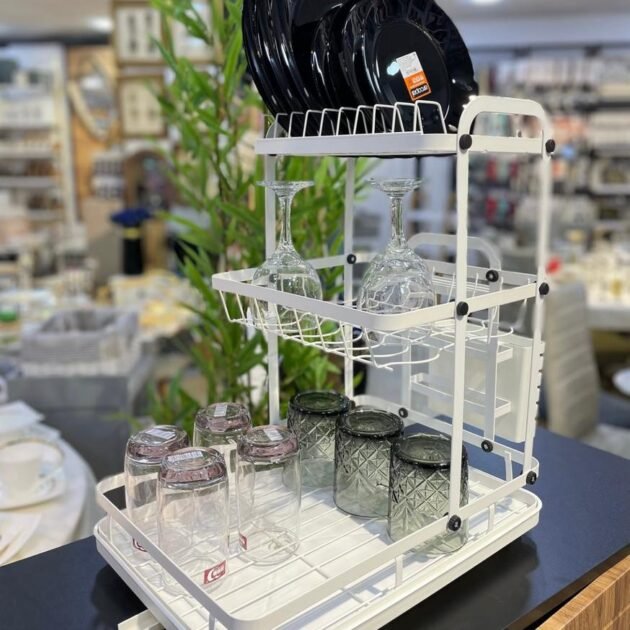 Égouttoir à Vaisselle 3 Niveaux - Design Doré, Espace Optimal