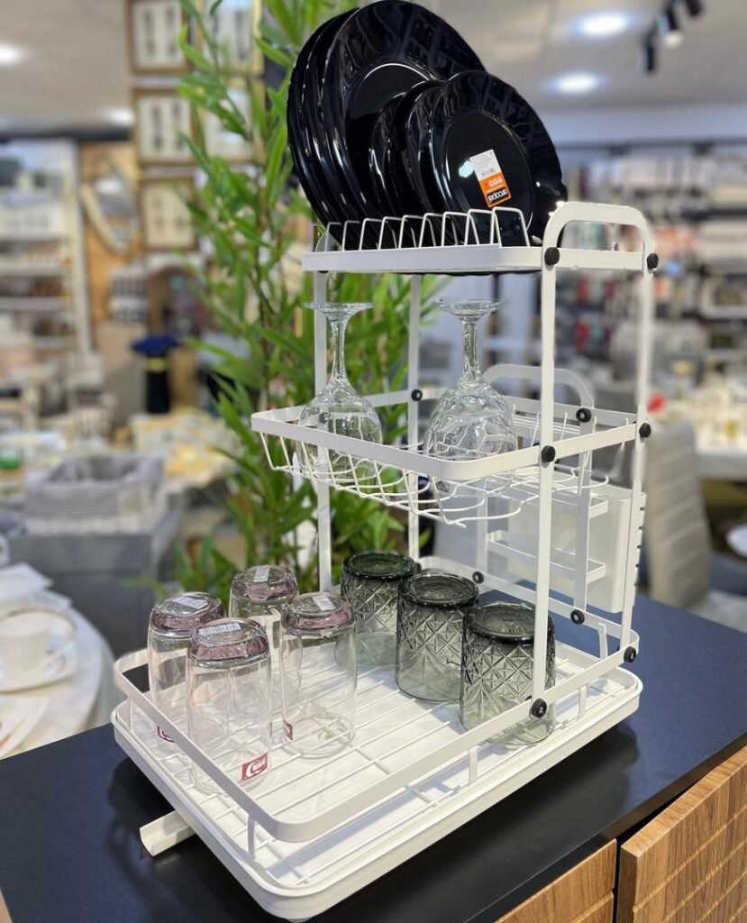 Égouttoir à Vaisselle 3 Niveaux - Design Doré, Espace Optimal