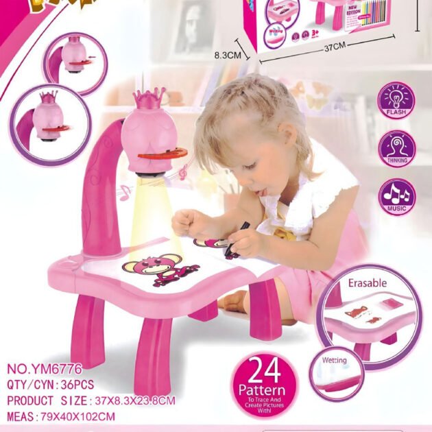 Planche de Dessin Enfant avec Projecteur et 24 Images Colorées