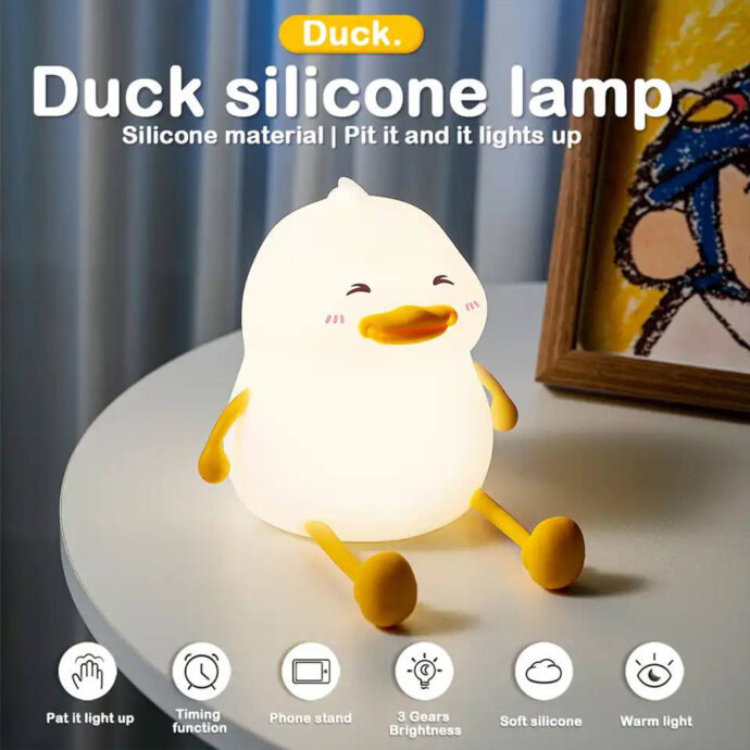 ⁦Veilleuse Canard en Silicone Rechargeable⁩ - الصورة ⁦3⁩