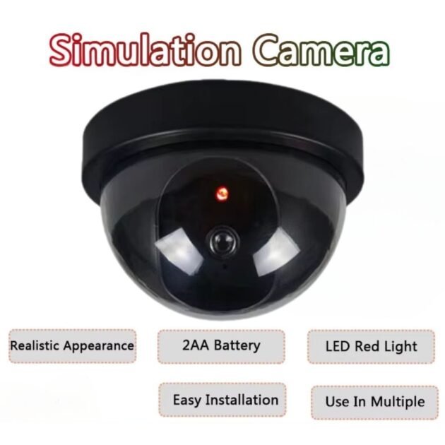 Caméra Factice de Surveillance Dôme avec LED Clignotante