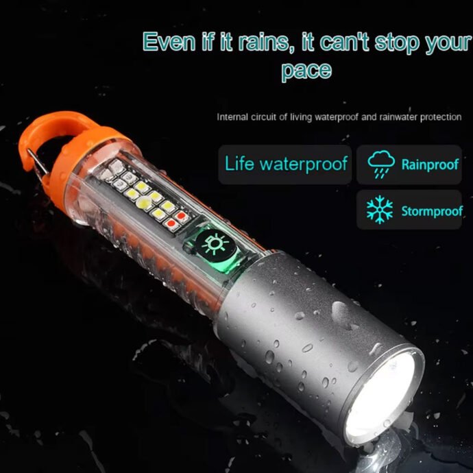 ⁦Torche Tactique - Zoom Télescopique, USB-C, Magnétique⁩ - الصورة ⁦4⁩