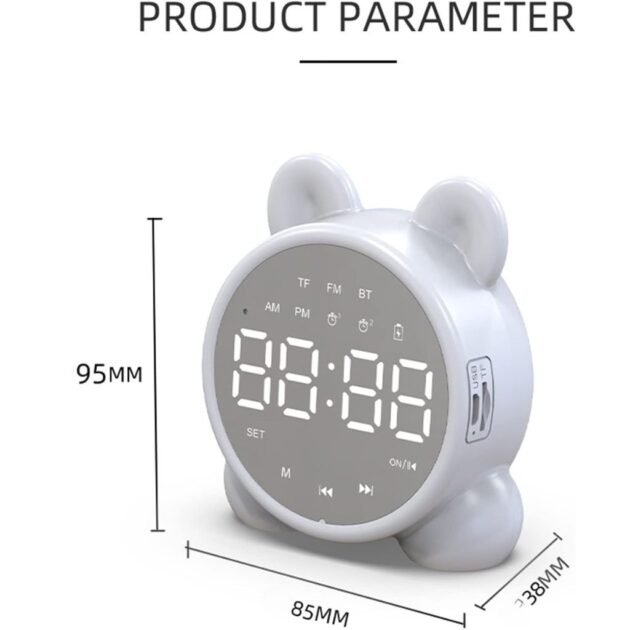 Réveil Numérique LED Miroir Bluetooth - Haut-Parleur Bluetooth