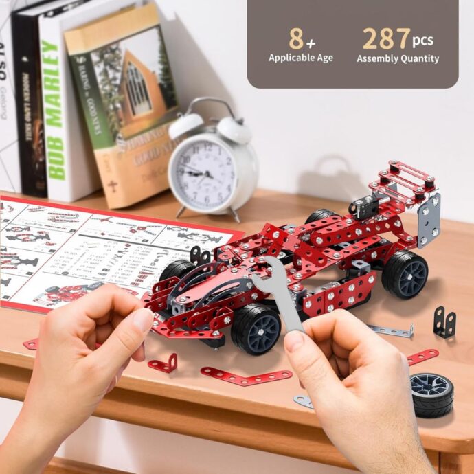 ⁦Kit de Construction Voiture de Course Métallique⁩ - الصورة ⁦7⁩