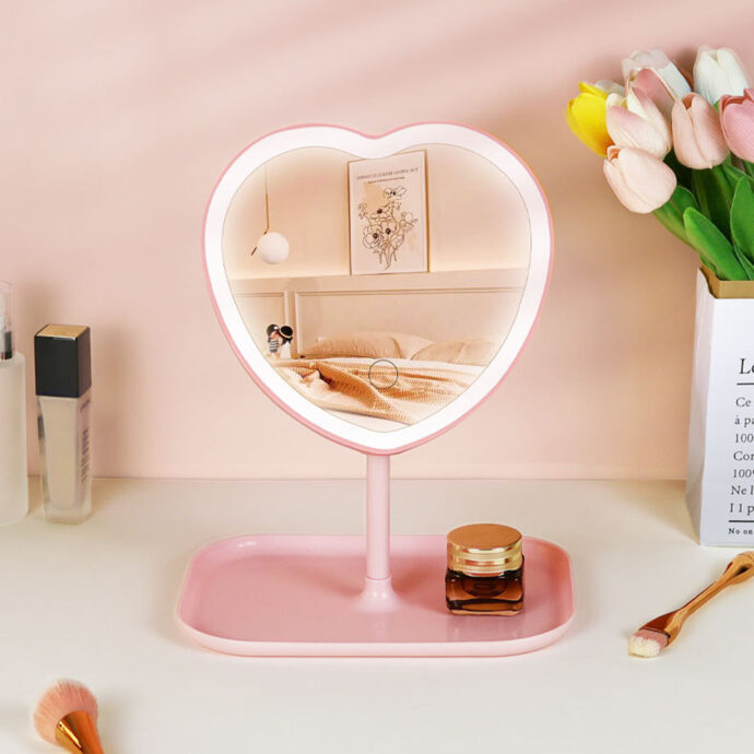 ⁦Miroir de Maquillage LED avec Rangement  Rechargeable⁩ - الصورة ⁦5⁩