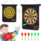 Jeu de Fléchettes Magnétique Double Face – 6 Fléchettes Sécurisées