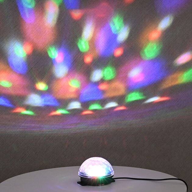 Sphère Cristalline Lumineuse avec 6 Couleurs
