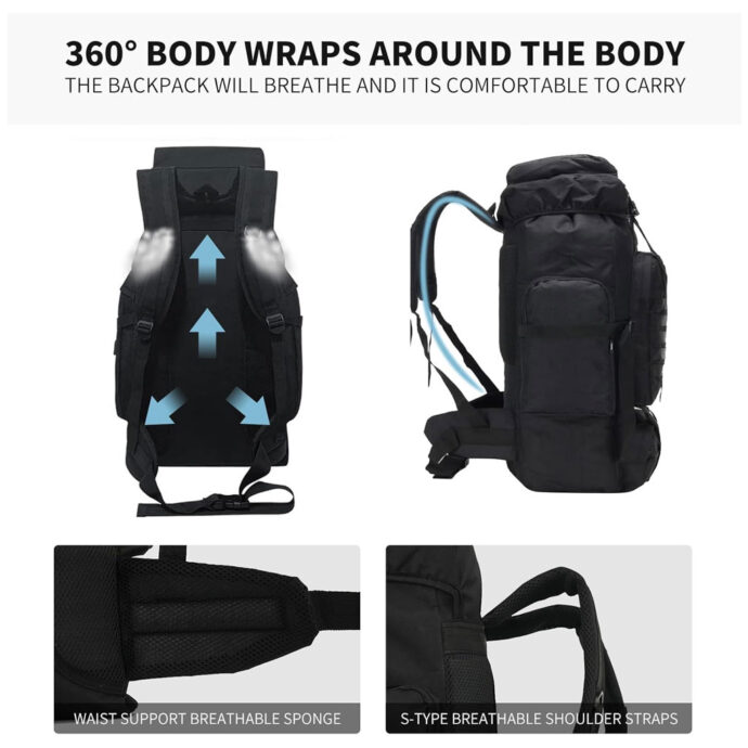 ⁦Sac à Dos de Randonnée 80L Imperméable & Ergonomique⁩ - الصورة ⁦5⁩