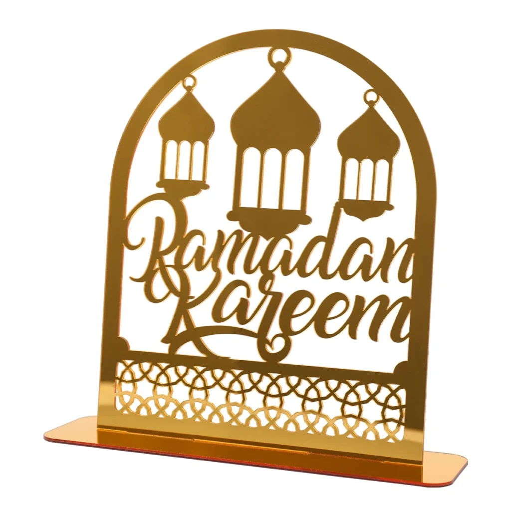 Décoration Ramadan Kareem - Lanterne Étoile et Lune Dorée