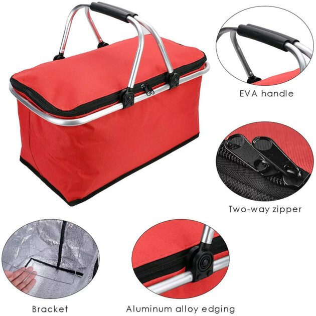 Panier Isotherme Pliable 30L – Sac Réfrigérant pour Courses & Pique-Nique