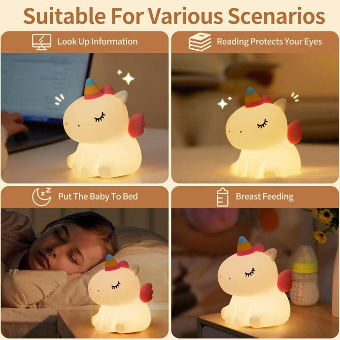 ⁦Veilleuse en Silicone Forme Unicorne⁩ - الصورة ⁦3⁩