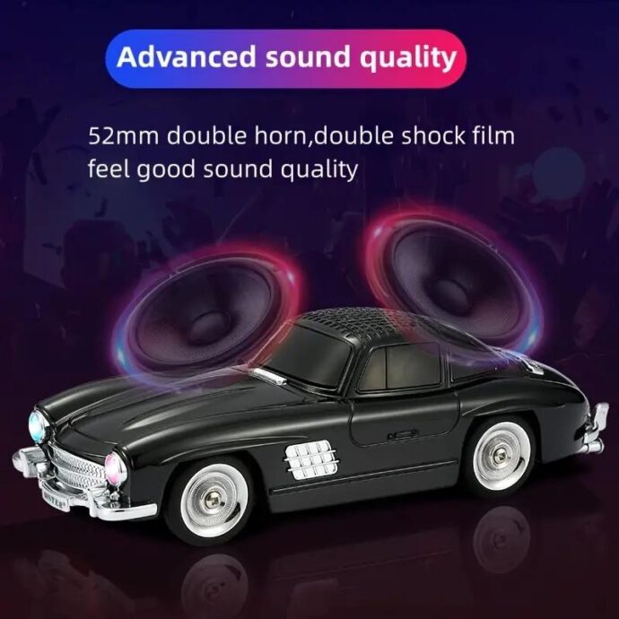 ⁦Haut-parleur audio Bluetooth sans fil En forme de Voiture Vintage⁩ - الصورة ⁦2⁩