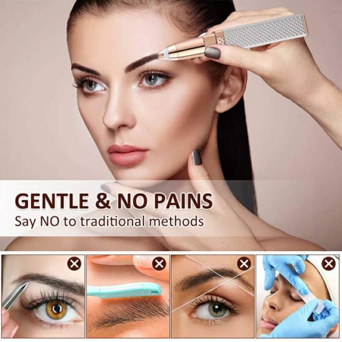 ⁦Hair Remover 2 en 1 – Tondeuse Électrique Précise Pour Sourcils et Visage⁩ - الصورة ⁦2⁩