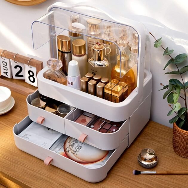 Organisateur de Maquillage Rotatif avec Tiroirs