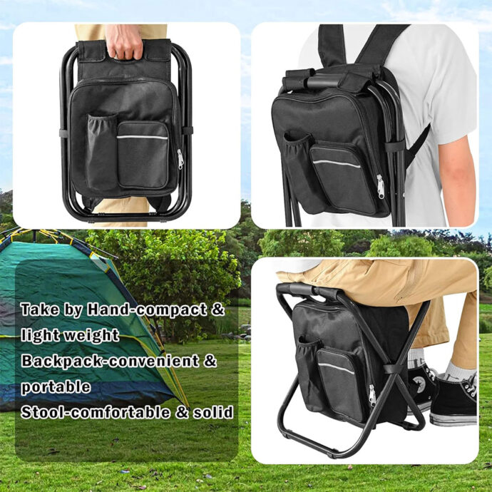 ⁦Chaise Sac à Dos 3-en-1 Multifonction pour Camping⁩ - الصورة ⁦2⁩