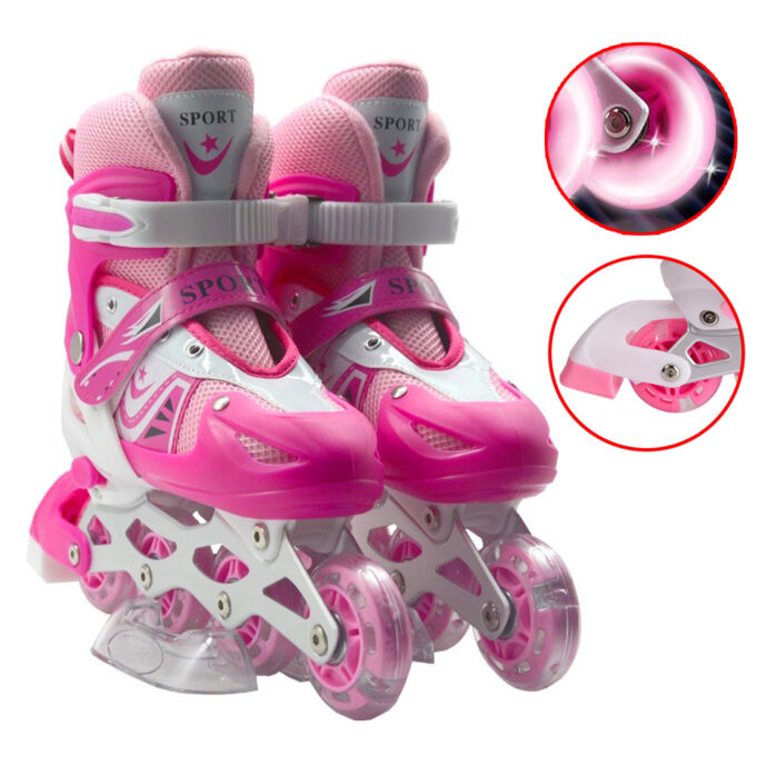 Patins à Roulettes Réglables avec Roues LED