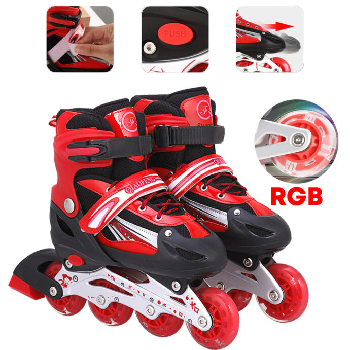 Patins à Roulettes Réglables avec Roues Lumineuses