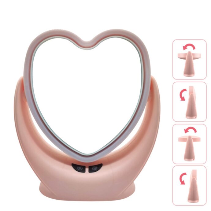 Miroir de Maquillage 3-en-1 avec Ventilateur LED