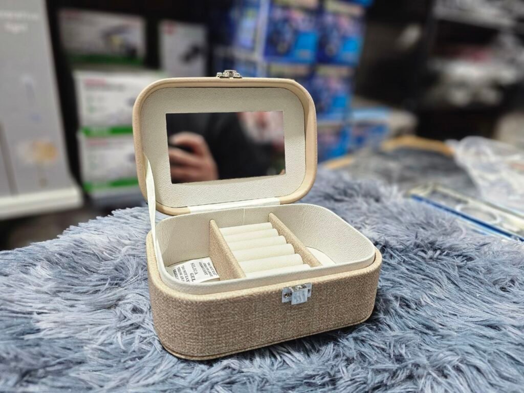 Boîte de Rangement Bijoux avec Miroir Compacte et portable
