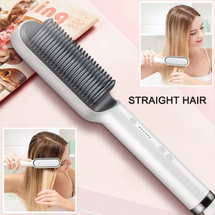 ⁦Brosse Chauffante en Céramique 2EN1 – Lissage Facile & Rapide⁩ - الصورة ⁦5⁩