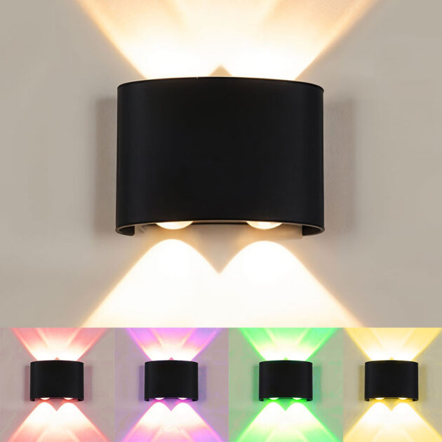 Applique Murale LED RGB 4W 2 Lampes en Aluminium