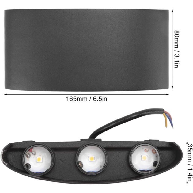 Applique Murale LED 6W Étanche 3 Lampes en PP