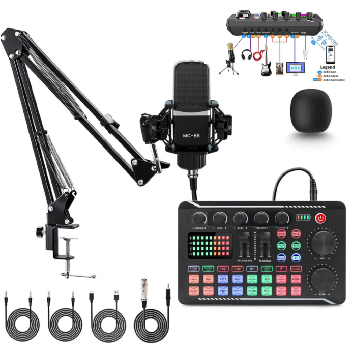 Pack Microphone MC-88 avec Carte Son en Direct