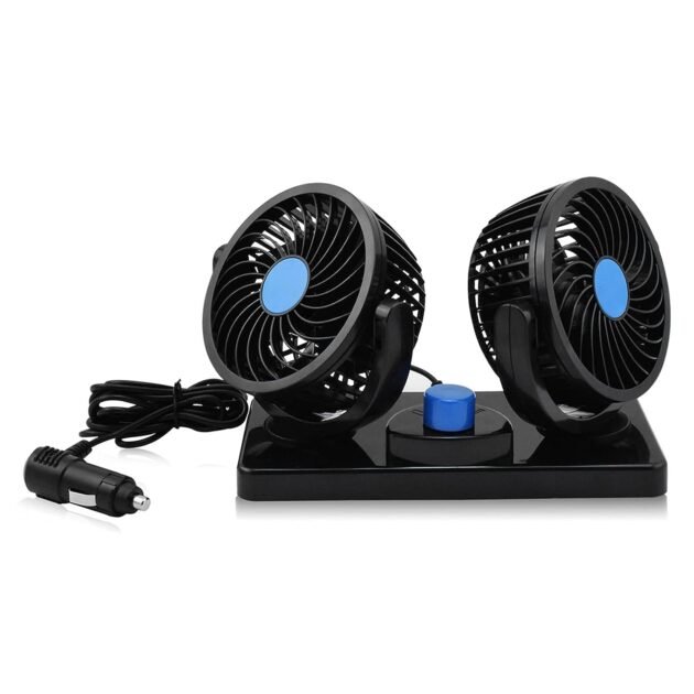 Ventilateur Double Rotation Voiture 12V  360°
