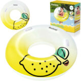 Bouée Gonflable Citron – Cercle Flottant 114 cm avec Poignées