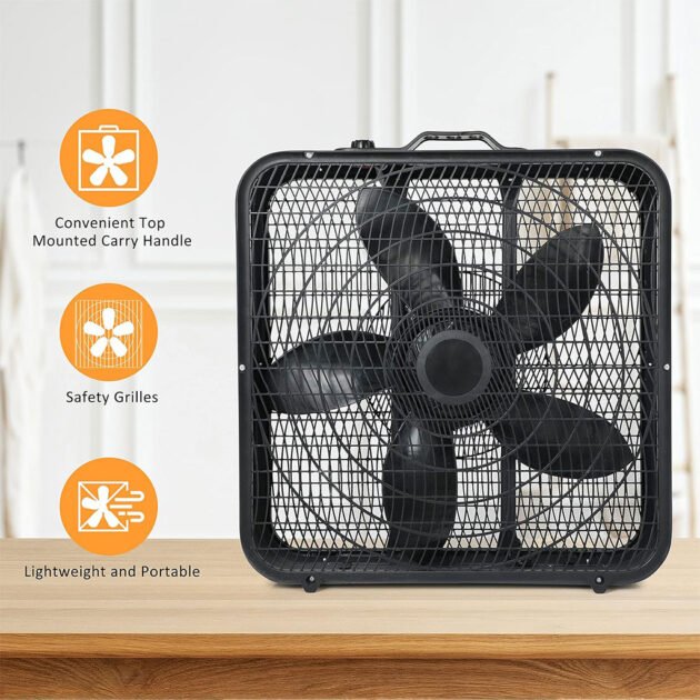 Ventilateur Portable à 3 Vitesses – Ventilation Puissante et Sécurisée