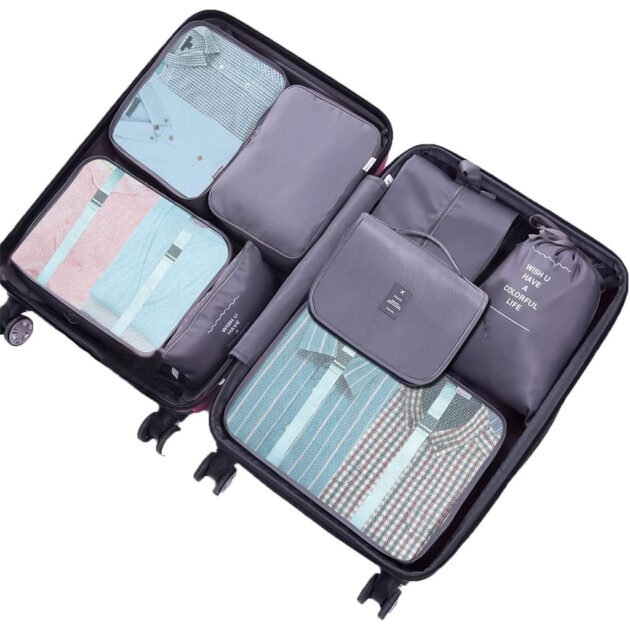 Organisateur Valise 8pcs Sac Rangement et Les Essentiels du Voyage