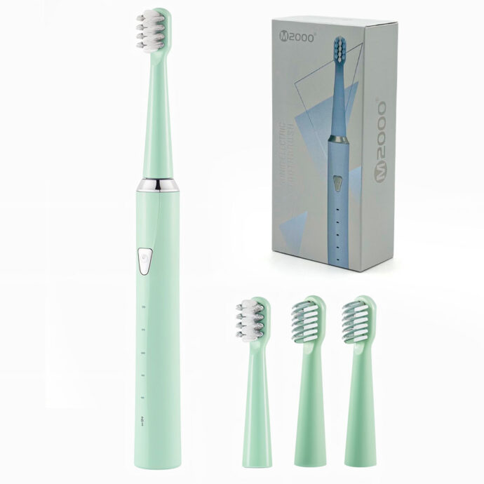 Brosse à Dents Sonique avec 4 Têtes et 5 Modes