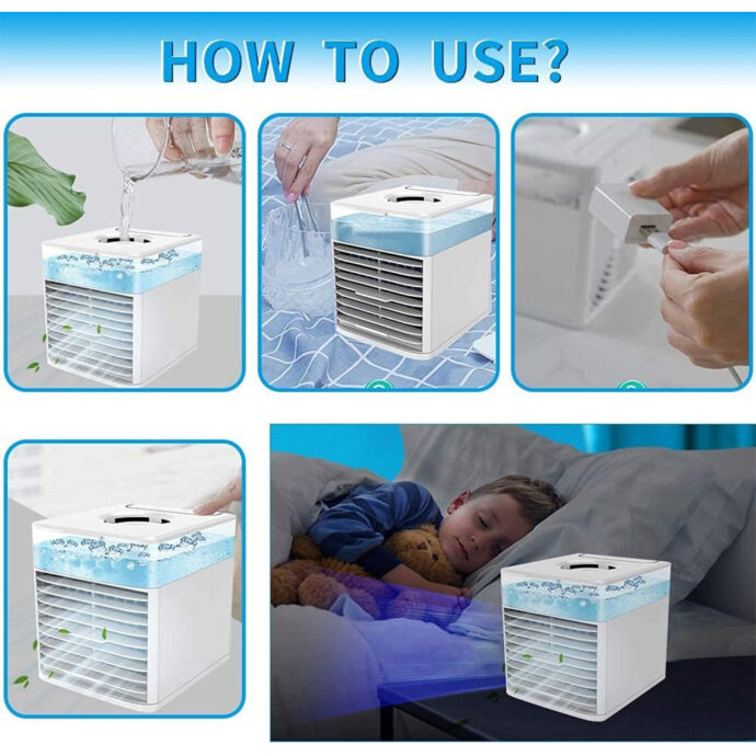 ⁦Mini Climatiseur Air Cooler – Fraîcheur Portable 4-en-1⁩ - الصورة ⁦3⁩