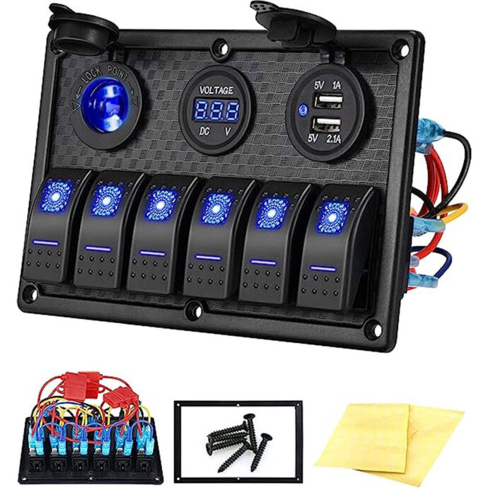 ⁦Panneau de commande 12 V avec Affichage de Voltage⁩ - الصورة ⁦2⁩