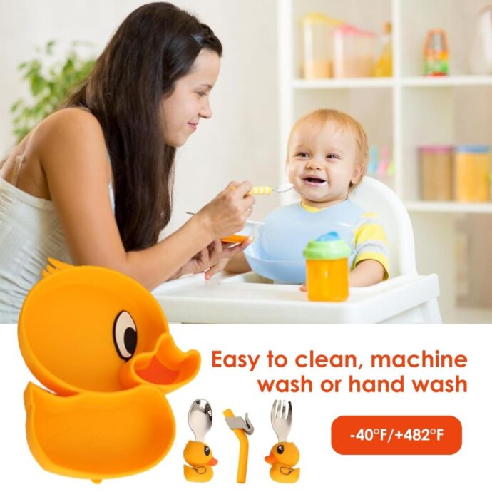 ⁦Assiettes pour Tout-Petits avec Ventouse Canard 5pcs⁩ - الصورة ⁦3⁩