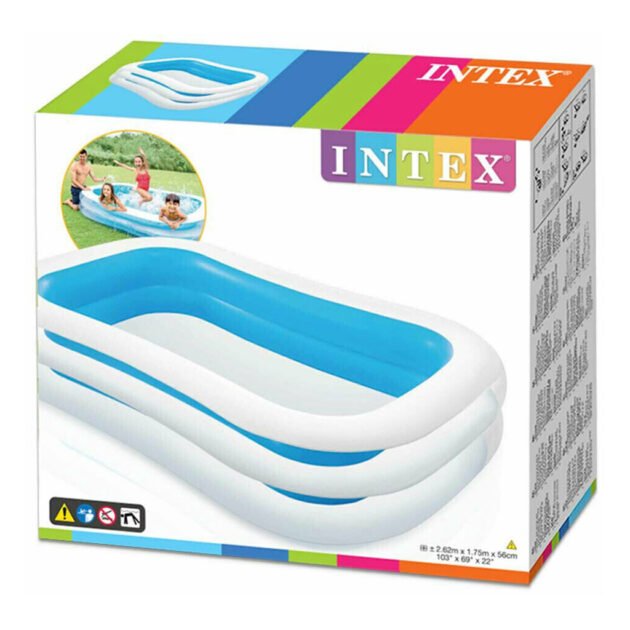 Piscine Gonflable Rectangulaire INTEX 262 x 175 x 56 cm – Fraîcheur Familiale à Domicile