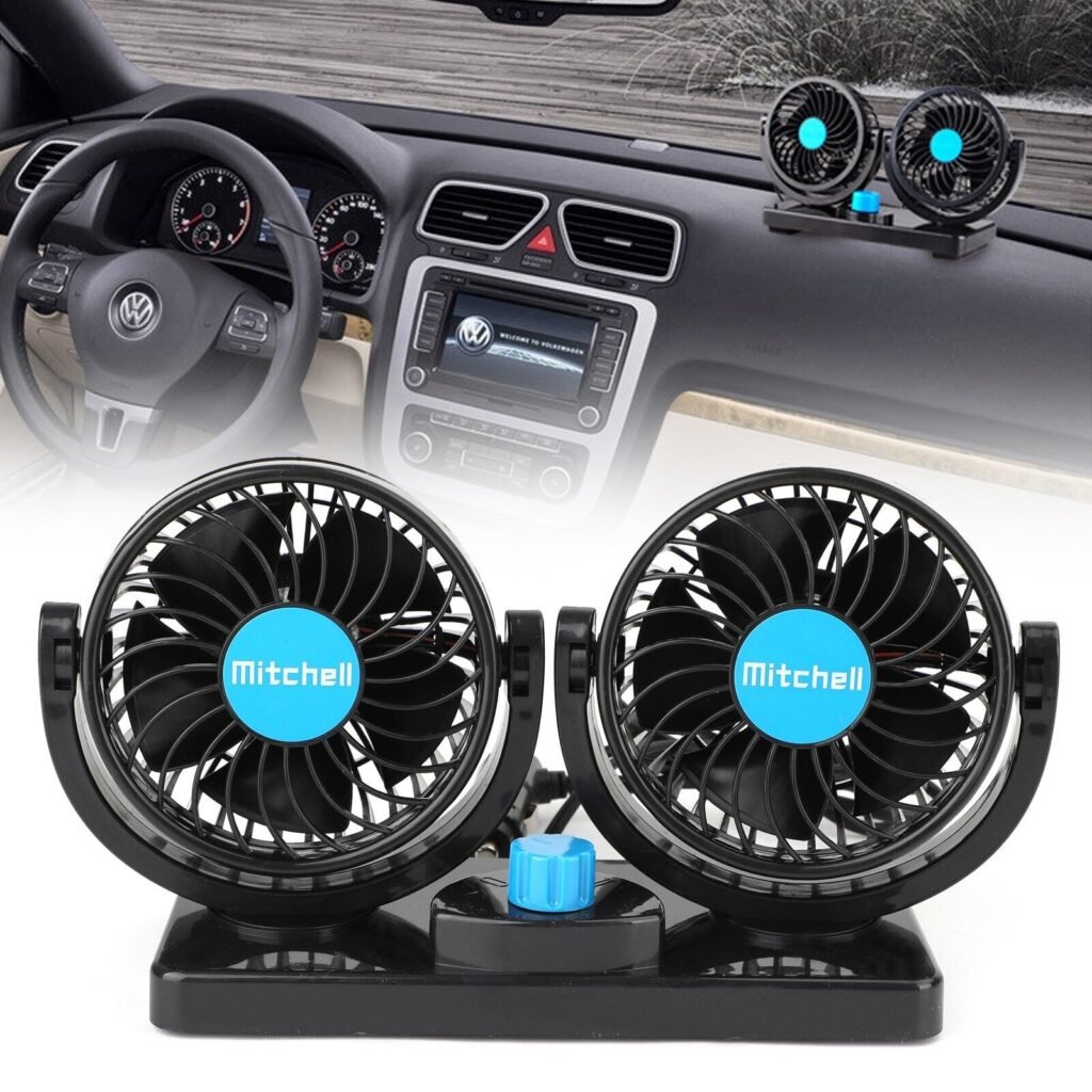 Ventilateur Double Rotation Voiture 12V  360°