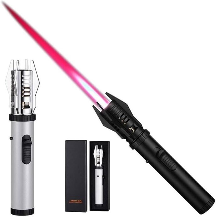 ⁦Briquet Torche Métal – Flamme Droite Réglable & Coupe-Vent⁩ - الصورة ⁦4⁩