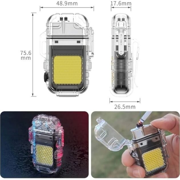 Lampe Torche & Briquet Plasma 2-en-1 Étanche et coupe-vent