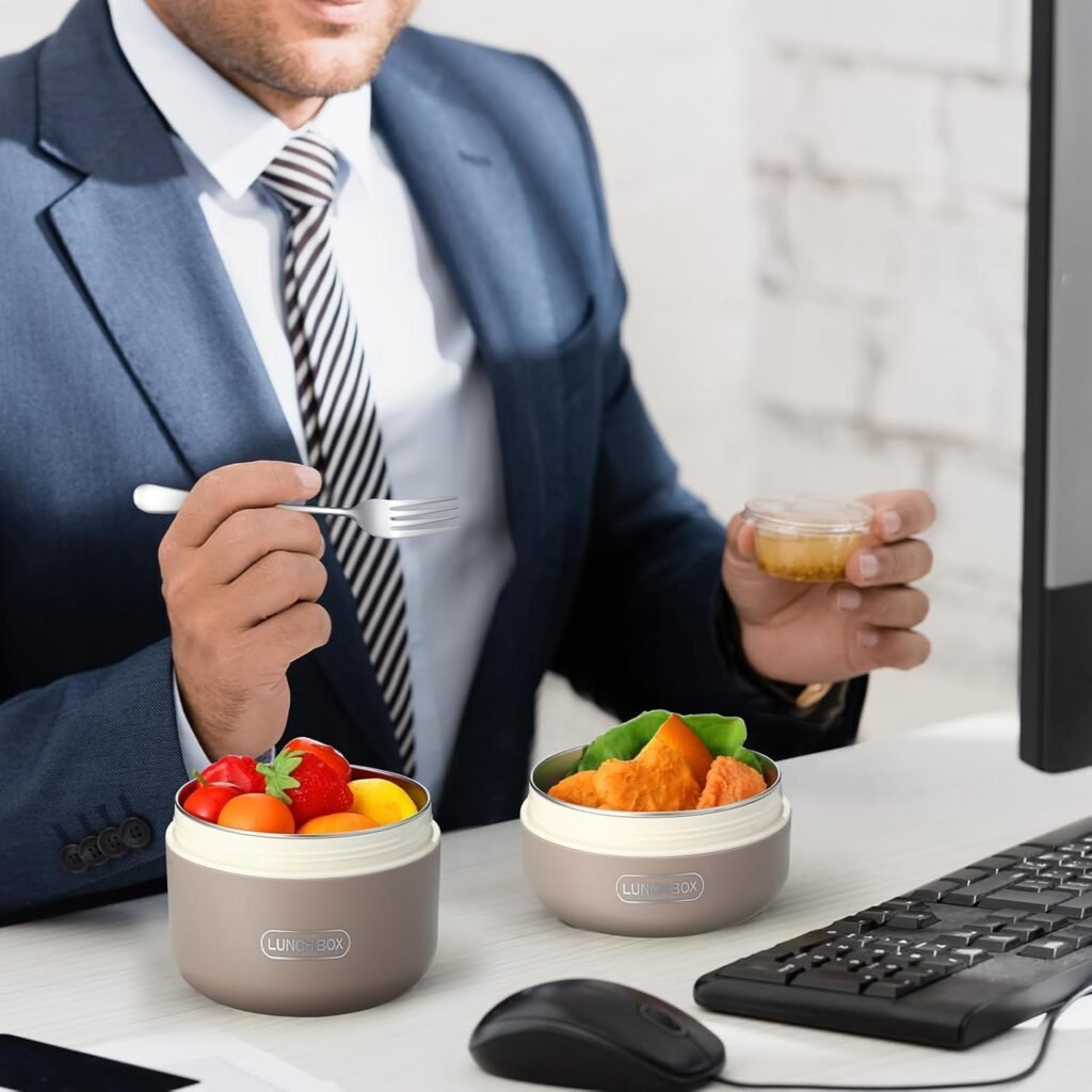 boite a lunch 4 Boîtes Thermiques en Inox  Isolant