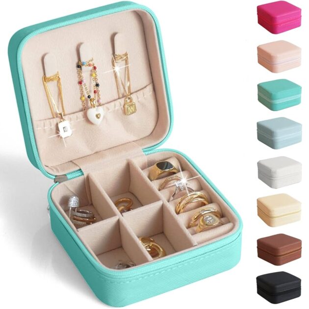 Mini Boîte à Bijoux de Voyage – Élégance compacte pour vos trésors