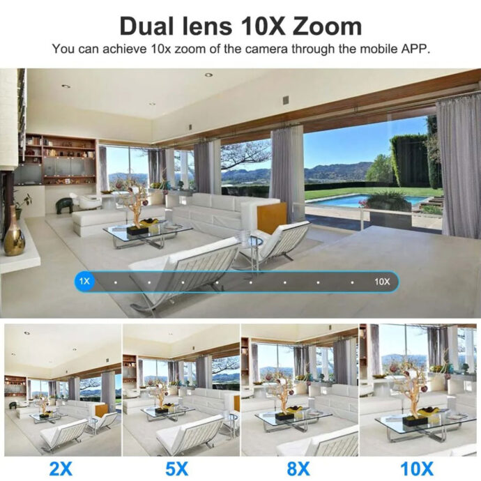 ⁦Caméra Ampoule 2K Double Objectif – Zoom Optique 10X & Suivi Intelligent⁩ - الصورة ⁦3⁩